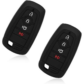 2 PCS Silicone Key Fob Cover, Automotive Smart 5 Buttons Remote Key Fob Protective Cover, Universal Remote Key Protector for F150 F250 F350 F450 F550 Bronco, Car Accessories (Black)