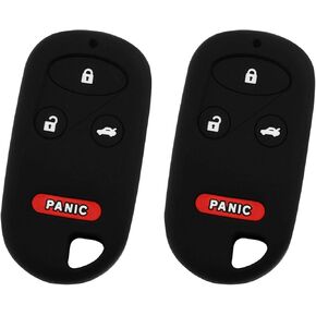 KeyGuardz Keyless Remote Car Key Fob Outer Shell Cover Soft Rubber Case for Honda Civic CR-V S2000 Acura CL Integra TL TSX (Pack of 2)