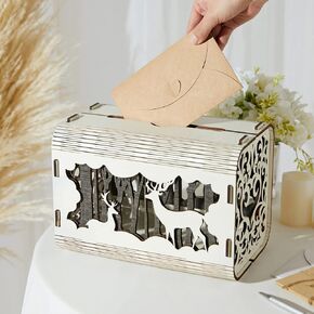 AW BRIDAL Acrylic Card Box Wedding Card Box for Recption, Wedding Card Holder Box Clear Card Box with Lid Card Box for Wedding Birthday Party