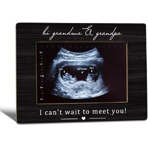 Grandparents Picture Frame, Grandparents Baby Announcement, Pregnancy Announcement for Grandparents, Ultrasound Picture Frames 4x6, Baby Sonogram Wooden Photo Picture Frames