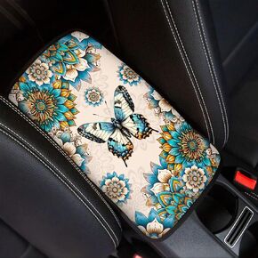 Wanyint Cow Print Fashion Auto Center Console Cover Pad for Most Vehicle SUV Soft Armrest Mat Cushion Car Accessories Protector