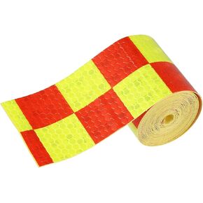 Motoforti Red Green Reflective Safety Warning Tape, Adhesive Signs Waterproof, High Visibility Sticker for Trailer Cars Auto Trucks Trailer Long-Lasting