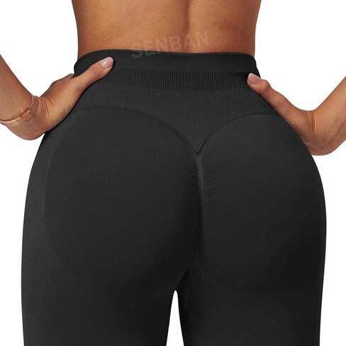 SENBAN Women's High Waisted Leggings Seamless Workout Gym Yoga Pants Tummy Control Smile Contour Activewear Tights in Saudi Arabia