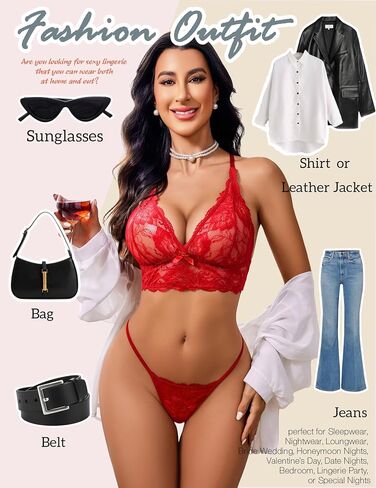 Avidlove طقم الملابس الداخلية النسائية الدانتيل Bralettes مجموعة 2 قطعة حمالة صدر ولباس داخلي مجموعات ملابس نوم S-XXL in Kuwait