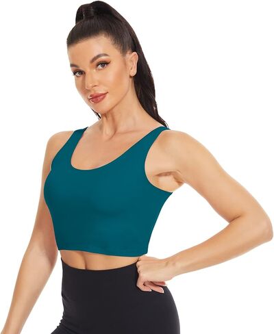 Built in Bra Crop Tank Tops Cotton Cropped Shelf Bra Camis for Sports Daily Wearing in Saudi Arabia