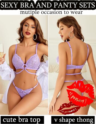 Avidlove Lingerie Sets for Women Sexy Lace Bra and Panty Set Lace Bra with Thong 2 Piece Lingerie Babydoll in Kuwait