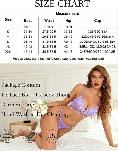 Avidlove Lingerie Sets for Women Sexy Lace Bra and Panty Set Lace Bra with Thong 2 Piece Lingerie Babydoll in Kuwait