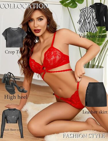 Avidlove مجموعات الملابس الداخلية للمرأة مثير الدانتيل الصدرية واللباس الداخلي مجموعة الدانتيل الصدرية مع ثونغ 2 قطعة الملابس الداخلية بيبي دول in Kuwait