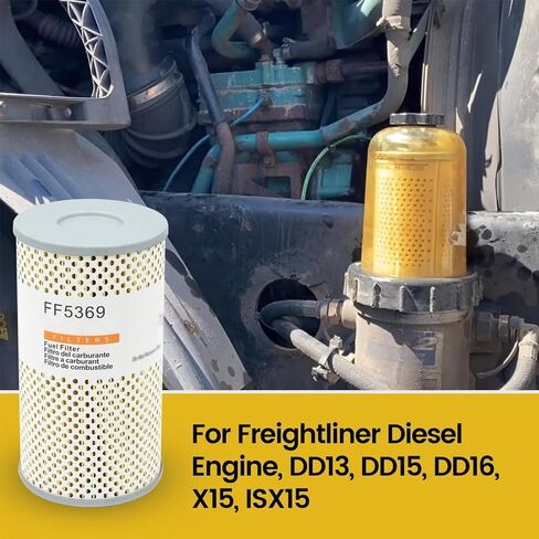 P550757 FF5369 استبدال عنصر فلتر الوقود فاصل المياه متوافق مع شاحنات محرك الديزل Freightliner يستبدل L3578FN FF5369W 380087 85105574 PF7548 23521528 6PACK in Kuwait