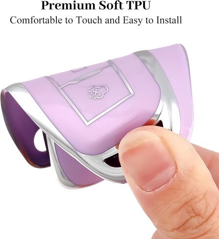 for Ford Key Fob Cover, Soft TPU Protection Key Fob Case Fit for Ford Maverick F150 F250 F350 F450 F550 Ranger Bronco Expedition Escape Explorer Fusion EcoSport Smart Key (Silver Purple) in Kuwait
