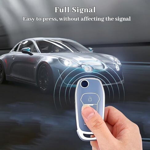 for Ford Key Fob Cover, Soft TPU Protection Key Fob Case Fit for Ford Maverick F150 F250 F350 F450 F550 Ranger Bronco Expedition Escape Explorer Fusion EcoSport Smart Key (Silver Purple) in Kuwait