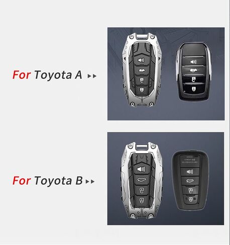 غطاء حماية بغطاء مفتاح ثقيل مناسب لسلسلة المفاتيح، وملحقات 2019-2024 Venza، RAV4 Prime، Land Cruiser، Fortuner، Grand Highlander، Corolla Cross، Hilux، Tundra in Kuwait