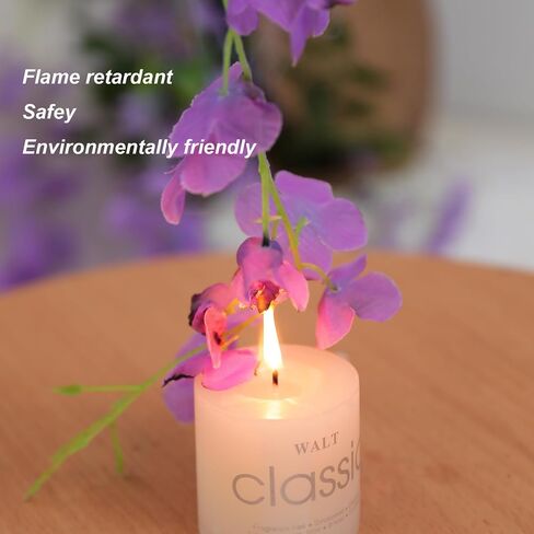12pcs Pack 43.3" Flame Retardant Artificial Wisteria Hanging Flowers Fake Flores Garland Silk Wisteria String Vines Rattan Wedding Party Wall Ceiling Trade Show Garden Decorations (Violet) in Saudi Arabia