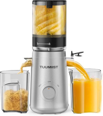 Juicer Machines, TUUMIIST Cold Press Juicer with 5.3" Extra Large Feed Chute Fit Whole Fruits & Vegetables Easy to Clean, High Juice Yield, BPA Free (White) in Saudi Arabia