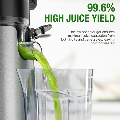 Juicer Machines, TUUMIIST Cold Press Juicer with 5.3" Extra Large Feed Chute Fit Whole Fruits & Vegetables Easy to Clean, High Juice Yield, BPA Free (White) in Saudi Arabia