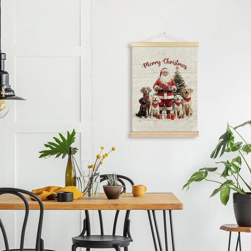 BCUANGD Winter Wall Art - Pine Tree Holiday Elk Deer Wall Decor Poster Hanger with Wood Frames, Rustic Snowy Landscape Wall Hanging Canvas Decor for Farmhouse Home Bedroom, 12x16 Inches in Saudi Arabia