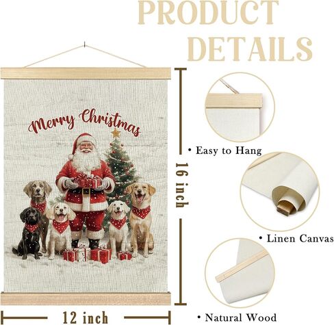 BCUANGD Winter Wall Art - Pine Tree Holiday Elk Deer Wall Decor Poster Hanger with Wood Frames, Rustic Snowy Landscape Wall Hanging Canvas Decor for Farmhouse Home Bedroom, 12x16 Inches in Saudi Arabia