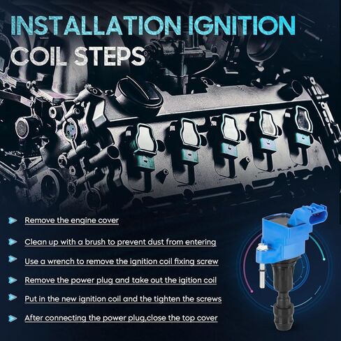 4PCS Ignition Coil Pack Compatible with Buick Lacrosse Regal Verano Pontiac G5 G6 Solstice GMC Saturn Aura Ion Sky Vue Captiva Equinox 2.4L 2.2L 2.0L, Replace UF491, Blue in Kuwait