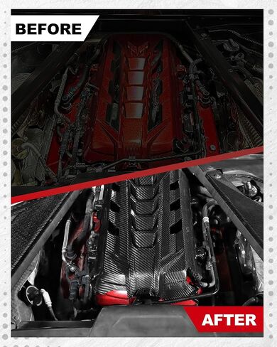 غطاء محرك من ألياف الكربون الحقيقي مناسب لخليج المحرك الأسود اللامع لـ 2020-2025 C8 Corvette in Kuwait