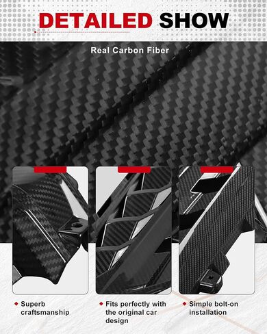 غطاء محرك من ألياف الكربون الحقيقي مناسب لخليج المحرك الأسود اللامع لـ 2020-2025 C8 Corvette in Kuwait