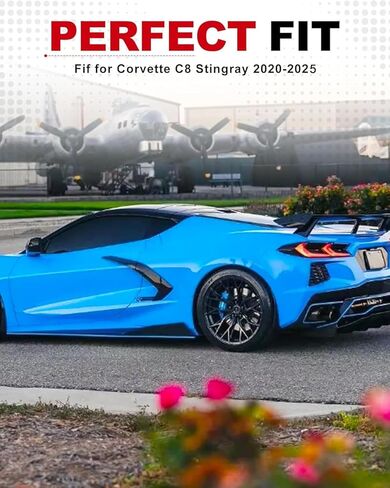 غطاء محرك من ألياف الكربون الحقيقي مناسب لخليج المحرك الأسود اللامع لـ 2020-2025 C8 Corvette in Kuwait