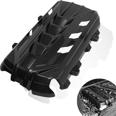 غطاء محرك من ألياف الكربون الحقيقي مناسب لخليج المحرك الأسود اللامع لـ 2020-2025 C8 Corvette in Kuwait