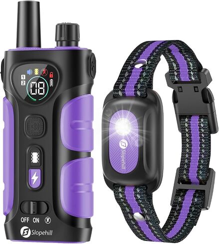 Dog Shock Collar,3300FT Dog Training Collar with Remote,IPX8 Waterproof E-Collar with Beep,Vibration,Shock,Flashing Light,Shock Lock Model,Rechargeable Electric Shock Collar for Dogs,Blue in Kuwait