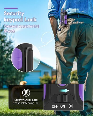 Dog Shock Collar,3300FT Dog Training Collar with Remote,IPX8 Waterproof E-Collar with Beep,Vibration,Shock,Flashing Light,Shock Lock Model,Rechargeable Electric Shock Collar for Dogs,Blue in Kuwait