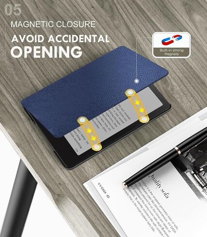 MoKo Case for All-New 7" Kindle Paperwhite 12th Generation 2024&Kindle Colorsoft Signature Edition 2024, Lightweight PU Protective Shell Cover with Auto Wake/Sleep for Kindle Paperwhite 2024, Black in Saudi Arabia