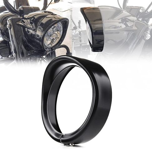 7 Inch Headlight VisorTrim Ring Compatible with Road King FLD FLHR Trike Parts Touring Bikes (Black) in Saudi Arabia