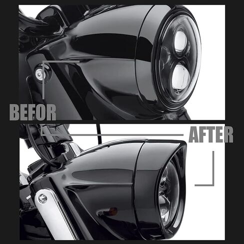 7 Inch Headlight VisorTrim Ring Compatible with Road King FLD FLHR Trike Parts Touring Bikes (Black) in Saudi Arabia