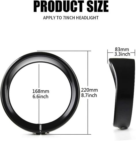 7 Inch Headlight VisorTrim Ring Compatible with Road King FLD FLHR Trike Parts Touring Bikes (Black) in Saudi Arabia
