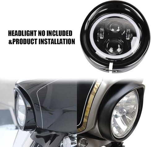 7 Inch Headlight VisorTrim Ring Compatible with Road King FLD FLHR Trike Parts Touring Bikes (Black) in Saudi Arabia