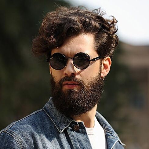 Polarized Steampunk Sunglasses, UV Protection, Metal Frame, Outdoor Circle Shades in Kuwait