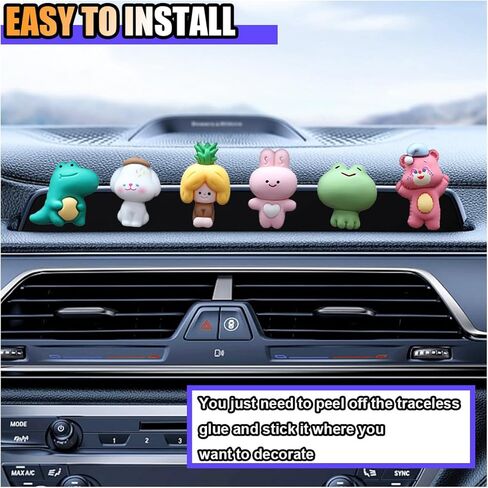 6PCS Car Navigator Screen Ornaments, Car Dashboard Ornaments, Funny Car Display Decoration, Car Interior Decoration Ornament Accessories for Women (Climbing Animals) in Kuwait