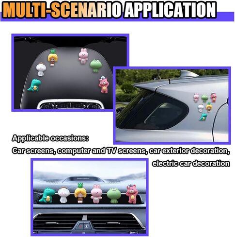 6PCS Car Navigator Screen Ornaments, Car Dashboard Ornaments, Funny Car Display Decoration, Car Interior Decoration Ornament Accessories for Women (Climbing Animals) in Kuwait