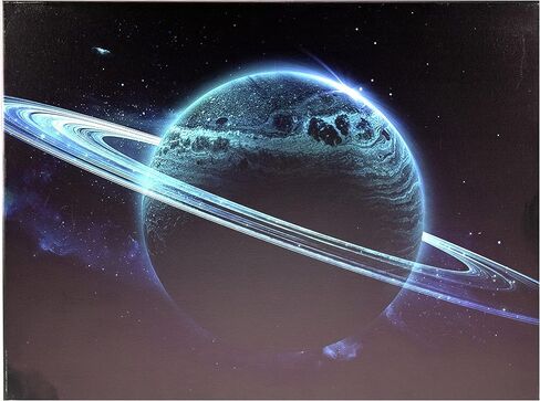 Riverbend Designs 12 x 16 Inch LED Light Up Space Canvas Print Wall Art, Saturn Rings in Saudi Arabia