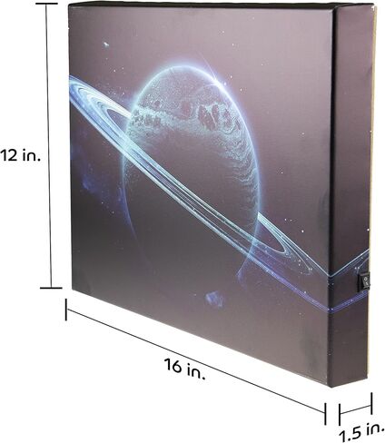 Riverbend Designs 12 x 16 Inch LED Light Up Space Canvas Print Wall Art, Saturn Rings in Saudi Arabia