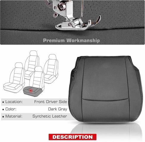 A-Premium Dark Gray Seat Bottom Cover Compatible with Dodge Ram 1500 Ram 2500 Ram 3500 2009-2010 Ram 1500 2500 3500 2011-2012 Front Driver Side in Saudi Arabia