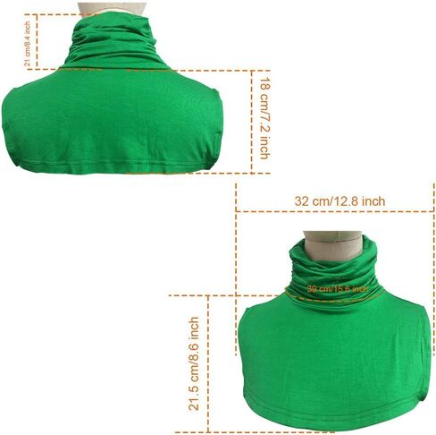 OOCC Solid Color Mock Turtleneck Fake Collar Half Blouse Pullover Dickey Faux Collar in Saudi Arabia
