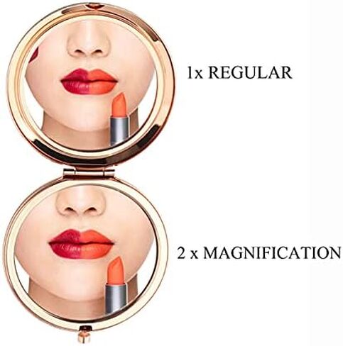 FUSTMW Sweet 16 مرآة مدمجة هدية عيد ميلاد سعيد السادس عشر هدية مرآة عيد ميلاد السادس عشر هدية حلوة ستة عشر للفتيات الابنات (ذهبي وردي) in Kuwait