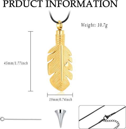 مجوهرات حرق الجثث التذكارية قلادة الجرة للرماد يترك الجرة قلادة رماد تذكار للنساء والرجال in Kuwait