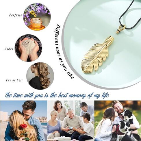 مجوهرات حرق الجثث التذكارية قلادة الجرة للرماد يترك الجرة قلادة رماد تذكار للنساء والرجال in Kuwait