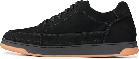 CALTO Men's Invisible Height Increasing Elevator Shoes - Noir Suede/Black & Gum Sole Premium Suede Leather Lace-up Fashion Sneakers - 2.6 Inches Taller - Y7933 - Size 9 D(M) US in Kuwait