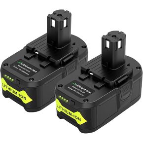 استبدال بطارية ليثيوم RB18L50 18V 6.0Ah لأدوات الطاقة اللاسلكية Ryobi ONE+، سعة عالية، متوافقة مع P102، P103، P104، P105، P107، P108، P109