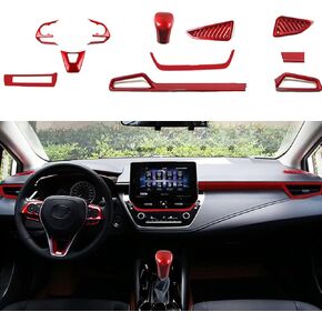 BOYUER لسيارة Toyota Corolla 2020 2021 2022 2023 2024 2025,2019-2025 Corolla Hatchback 11 قطعة ABS ملحقات داخلية كاملة لوحدة التحكم المركزية غطاء صندوق التروس (ألياف الكربون)