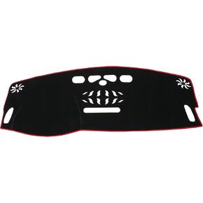 Dash Cover for Audi Q7 2017-2020 / Center Console Dashboard Cover/Non-Slip/Polyester / 1 Pcs Black Red