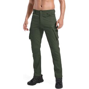 Men's Cargo Hiking Pants Lightweight Stretch Outdoor Cotton Casual Work Travel Camping Pants 9 Pockets