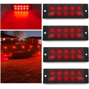 4in White Front Rear Side Marker Lights Turn Signal Indicator Warning Tail Lights Truck Trailer Light Waterproof Clearance Marker Light for Car SUV Tractor Motorcycle Van RV Camper Golf Cart