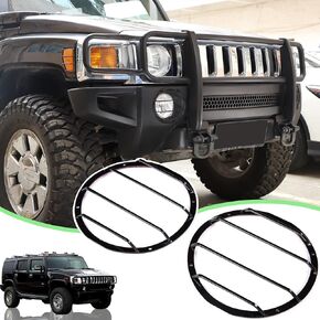 PIUGILH Front Fog Light Lamp Frame Trim Cover for Hummer H3 2005-2009,Lamp Hoods Guard Decorative Sticker Car Accessories